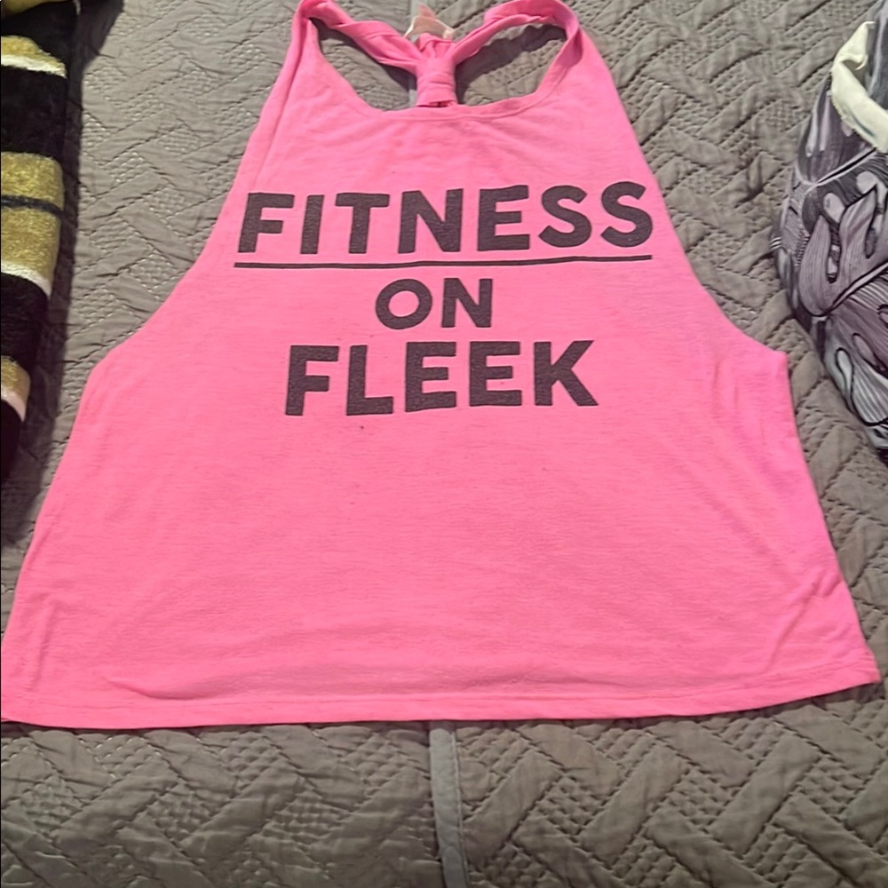 Pink Sleeveless Crop Tank Top